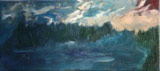 Twilight at River Danube (50x22,5 canvas, oil-colors, private ownership)